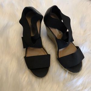 Black Strappy Wedges